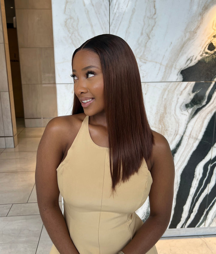 16” Ombré Brown Pre-Cut Sleek Wear & Go Wig