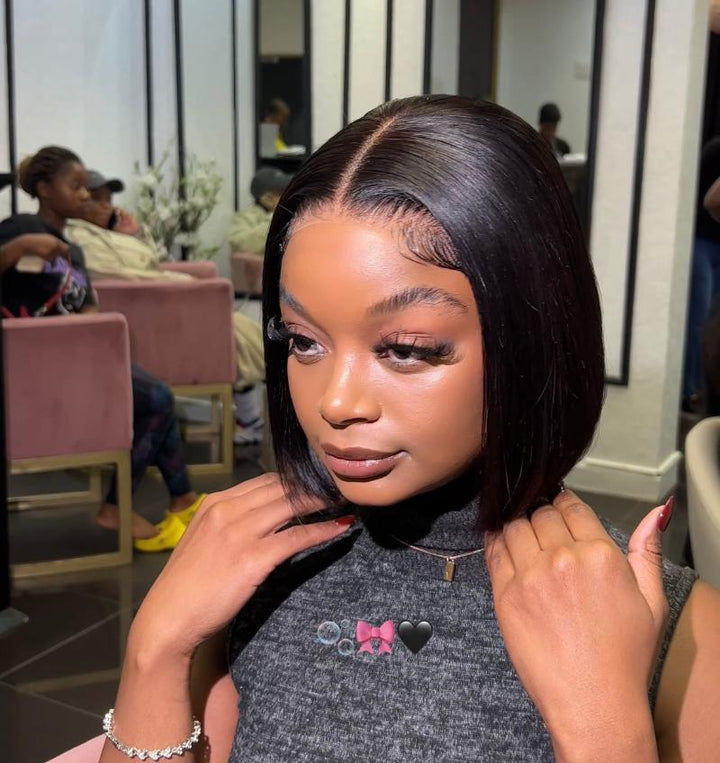 8" Pre-cut Sleek Vietnamese Bob Wig - Glueless & Ready to Wear