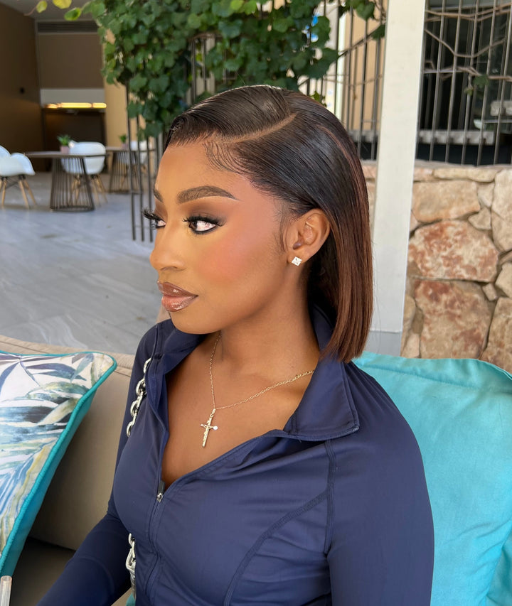 10” Ombré Highlight Sleek Frontal Wig