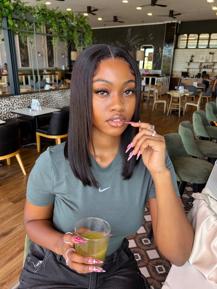 14" Pre-cut Sleek Vietnamese Bob Wig - Glueless & Ready to Wear