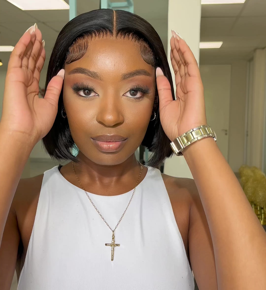 8" Pre-cut Sleek Vietnamese Bob Wig - Glueless & Ready to Wear