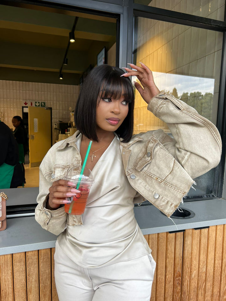 10" Vietnamese Wear & Go Wig with Bangs