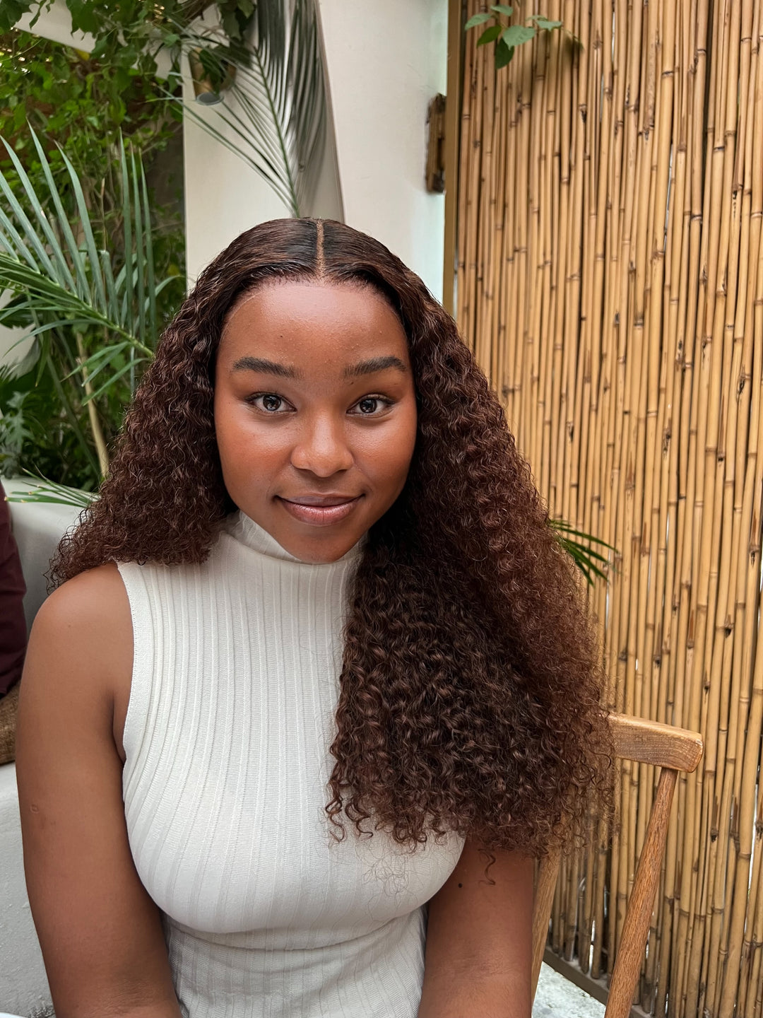 24” Cinnamon Brown Curly Wig