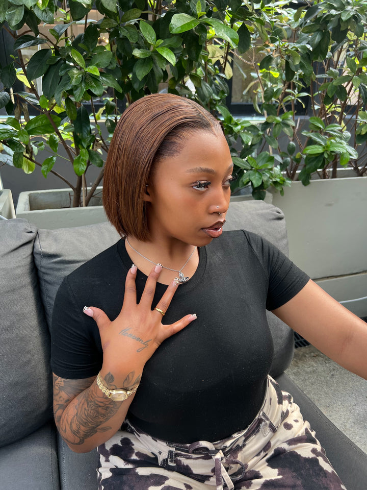 8” M-Hairline Cinnamon Bob Wig