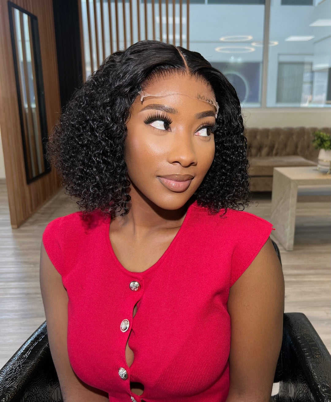 12” Glueless Jerry Curl Wear & Go Wig