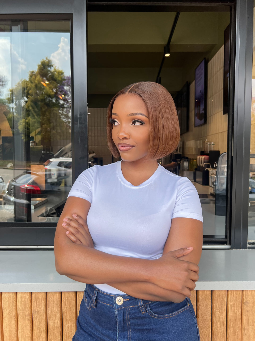 6" Brown Pre-cut Glueless & Ready To Wear | Sleek Bob Wig