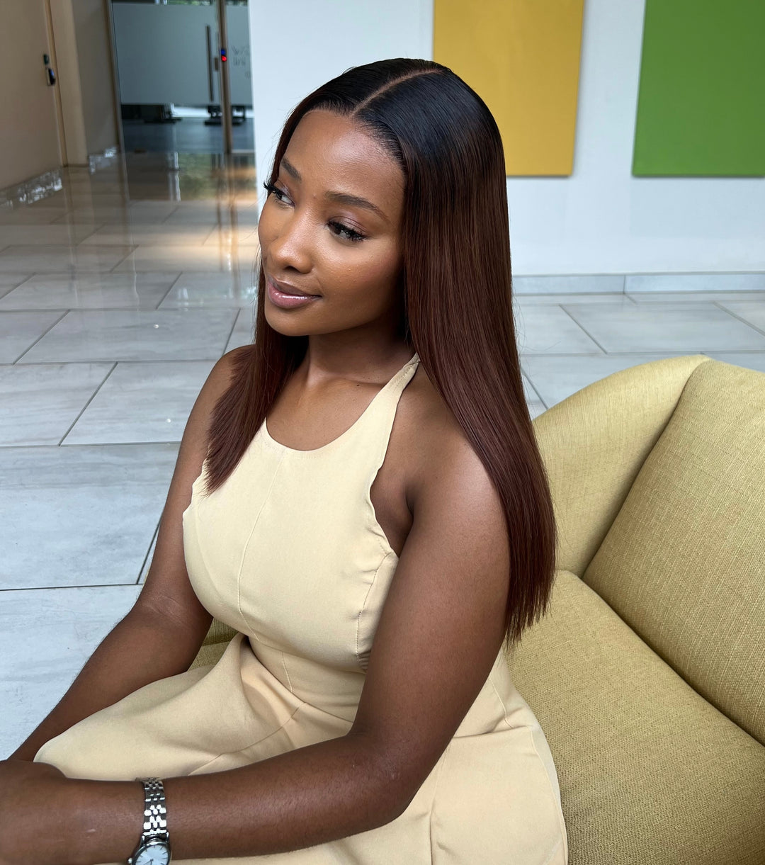 16” Ombré Brown Pre-Cut Sleek Wear & Go Wig